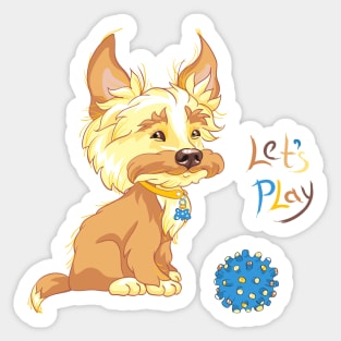 Сute redhead shaggy puppy Sticker